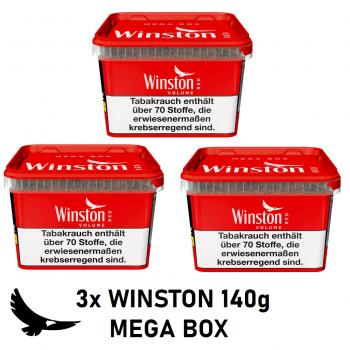 3x Winston 140g Mega Box Eimer Volumentabak Stopftabak Winston Red 140 Gramm